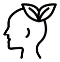 Think green black outline icon