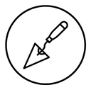 Trowel black outline icon
