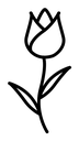 Tulip black outline icon