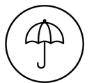 Umbrella black outline icon