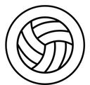 Volleyball black outline icon