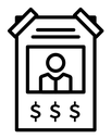 Wanted black outline icon