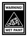 Wet paint sign black outline icon