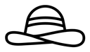 Woman hat black outline icon