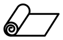 Yoga mat black outline icon