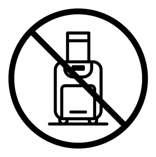 Forbidden luggage sign black outline icon