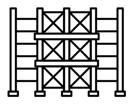 Scaffolding black outline icon